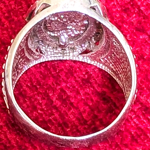 SILVER BOLD SAINT GEORGE & THE DRAGON MAN'S SIGNET WITH RELIGIOUS MOTYVS - Picture 7 of 9